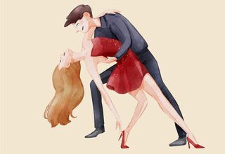 Grafika z tańczącą parą. Treść dostępna w tekście poniżej